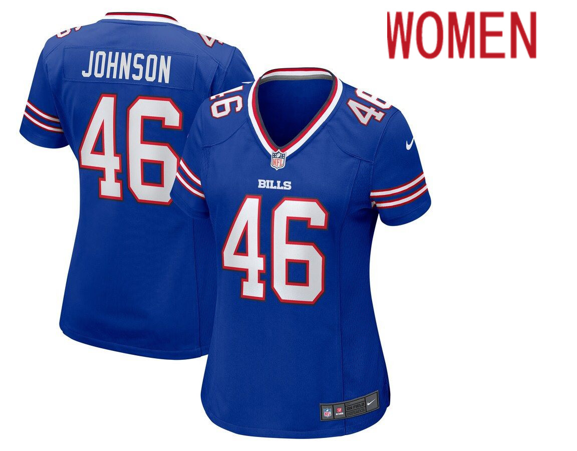 Women Buffalo Bills #46 Jaquan Johnson Nike Royal Game NFL Jersey->women nfl jersey->Women Jersey